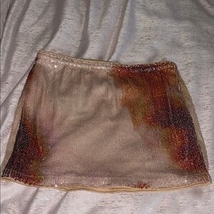 SHEIN Champagne Pink Sequin Mini Skirt